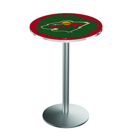 Holland Bar Stool Co 36" Stainless Steel Minnesota Wild Pub Table L214S3628MinWld